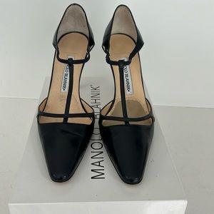Manolo Blahnik T strap heels